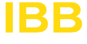 IBB-Bonn Logo der IBB in gelber Schrift, stilisiert mit Großbuchstaben.